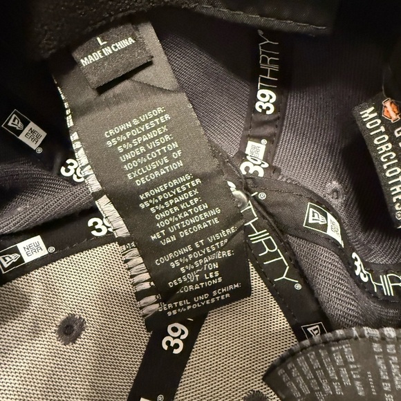 Harley-Davidson New Era Trucker Hat Cap Genuine Gray Black Decal Fitted Large XL - Picture 5 of 6